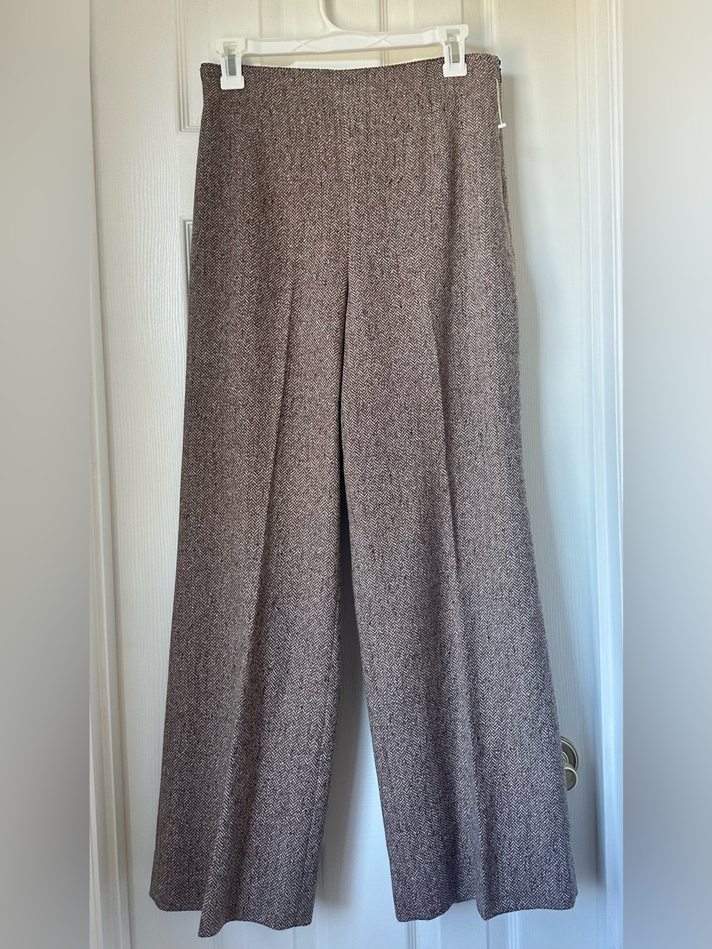 Talbots Wide-Leg Tweed Pants in Brown